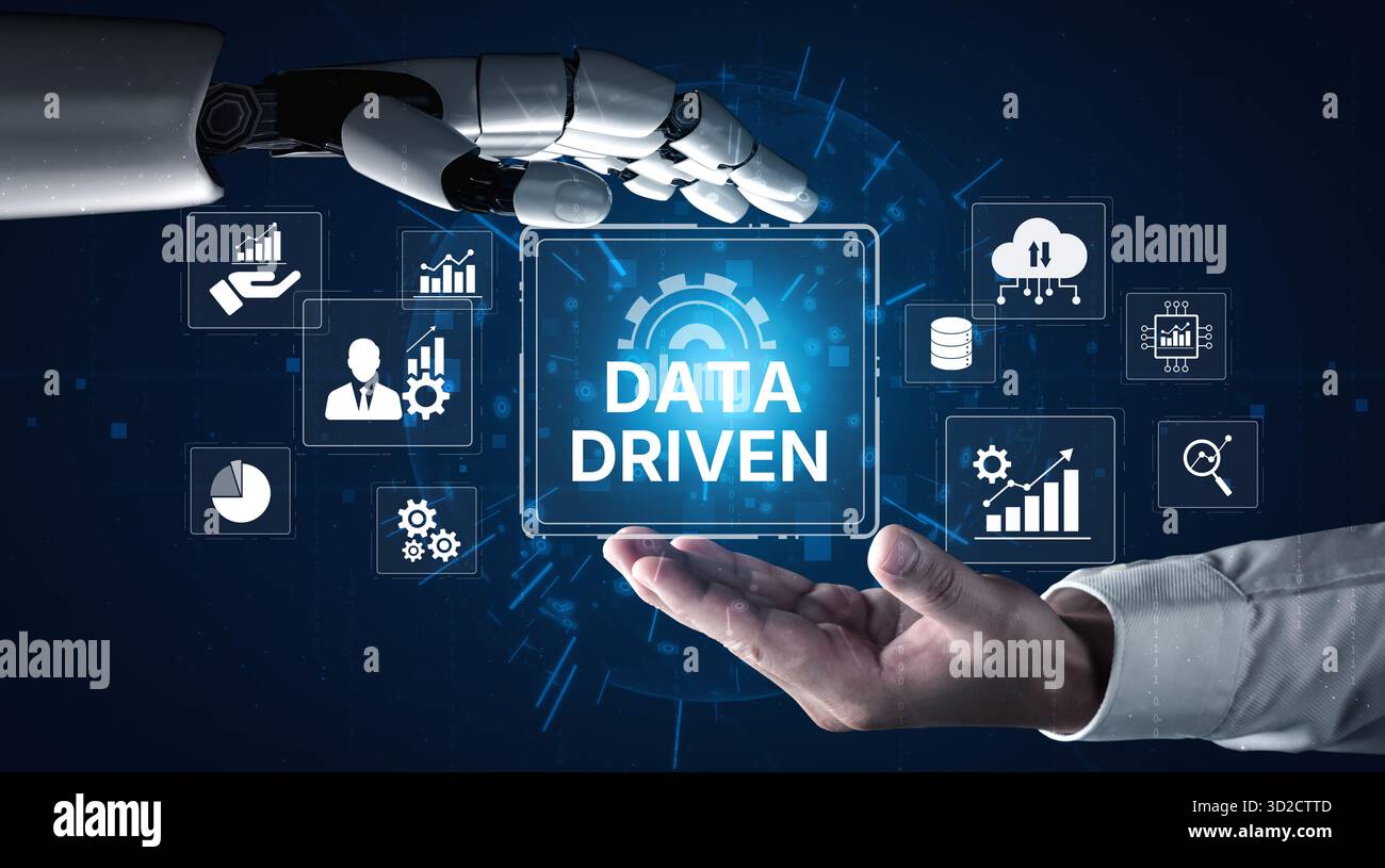 AI drives data-driven decisions with intelligent analytics, smart data visualization, and cloud-based tools that process, interpret, and guide strateg Stock Photo