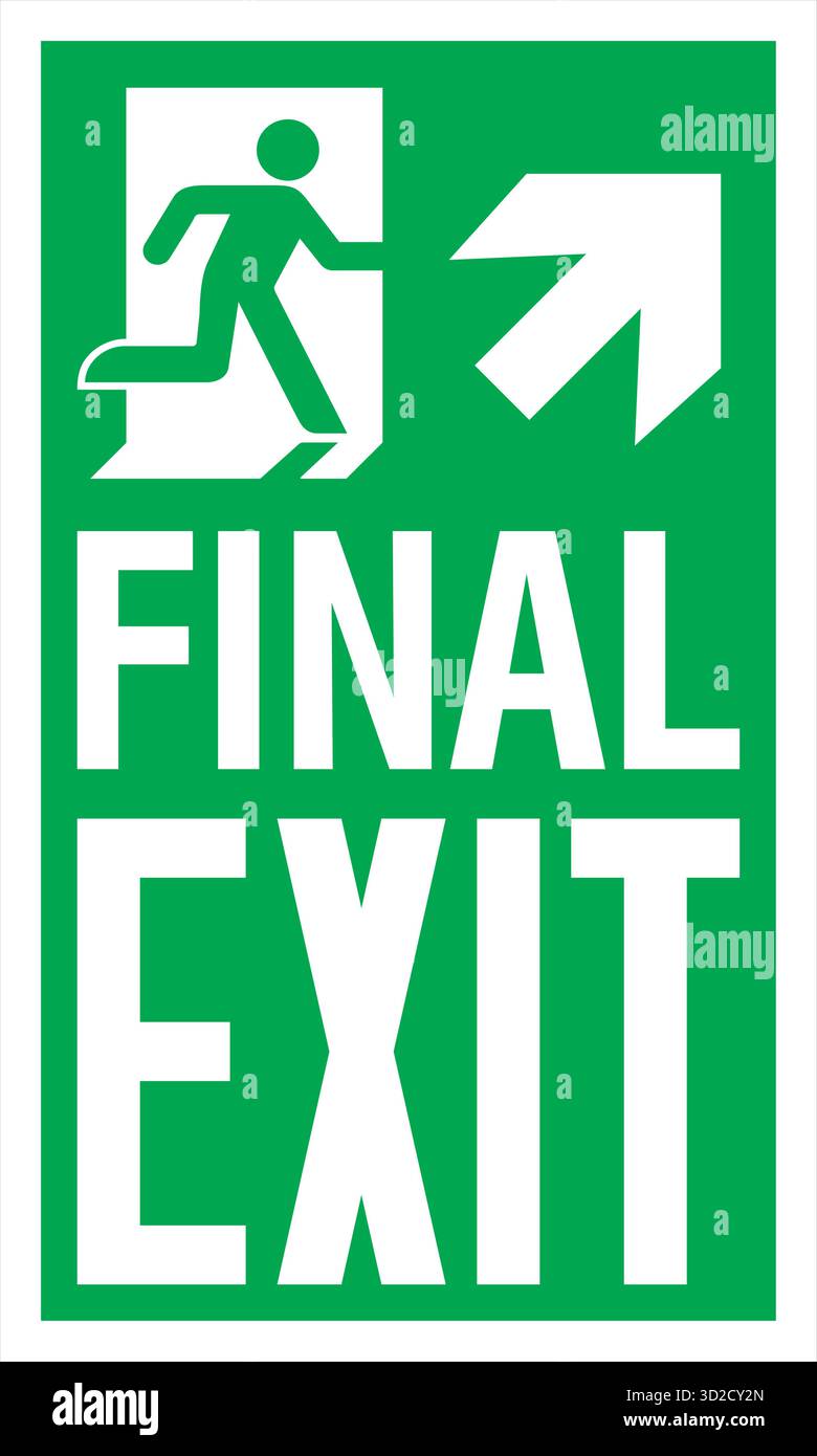 Emergency Exit Direction Sign indicates the safe route to follow during ...