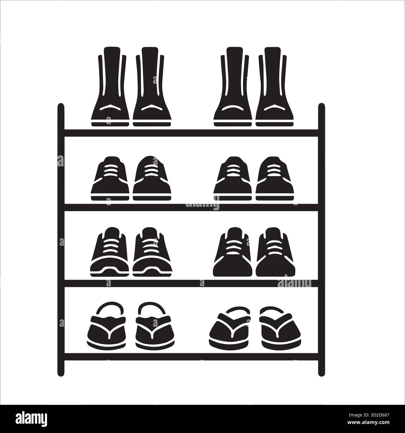 Shoe Rack with Multiple Pairs of Shoes for Storage and Organization ...
