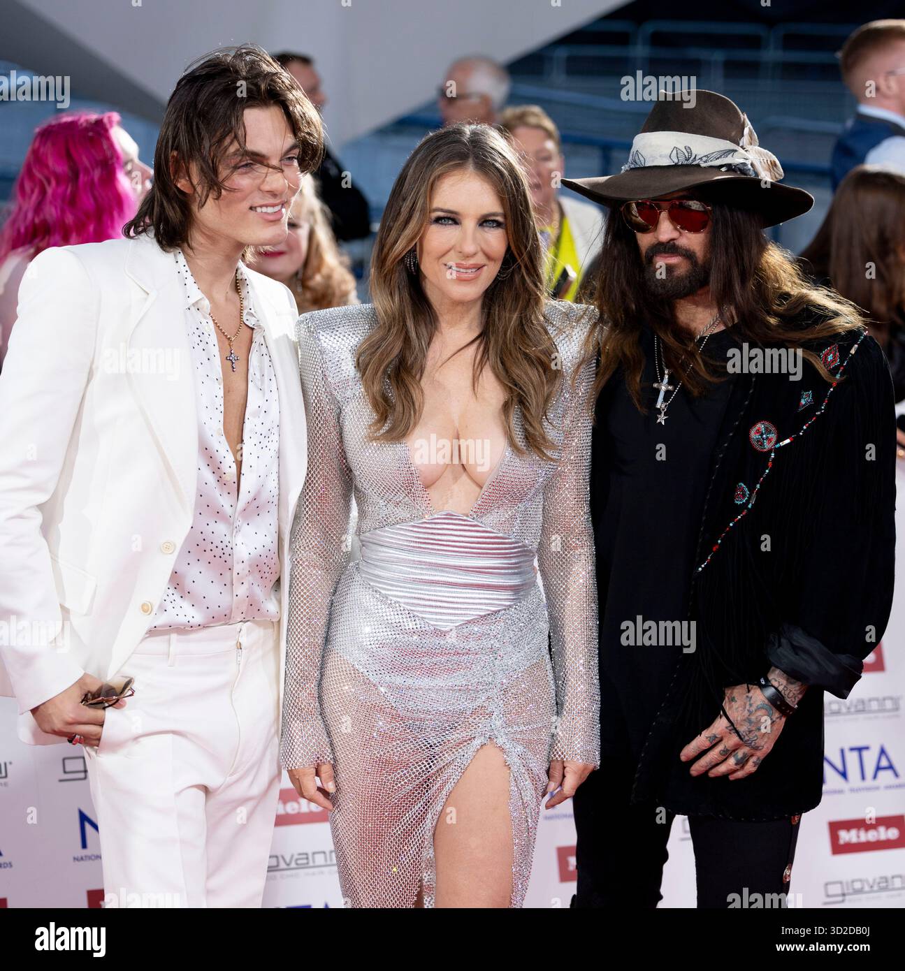 Damian Hurley, Elizabeth Hurley and Billy Ray Cyrus at the NTA's