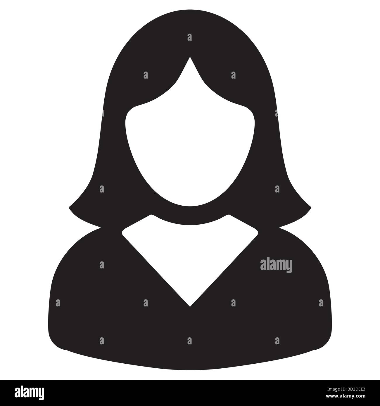 Female avatar icon silhouette for profile, woman icon, generic profile ...