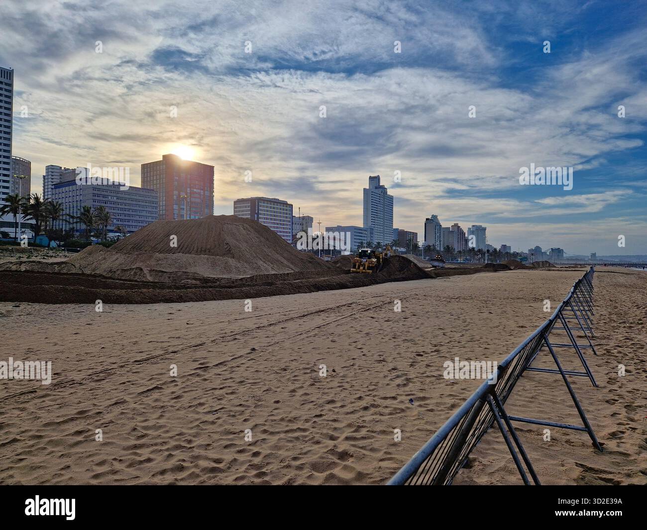 Durban Beach Construction for Red Bull Quicksand Event, South Africa - Smartphone Captured Stock Image
