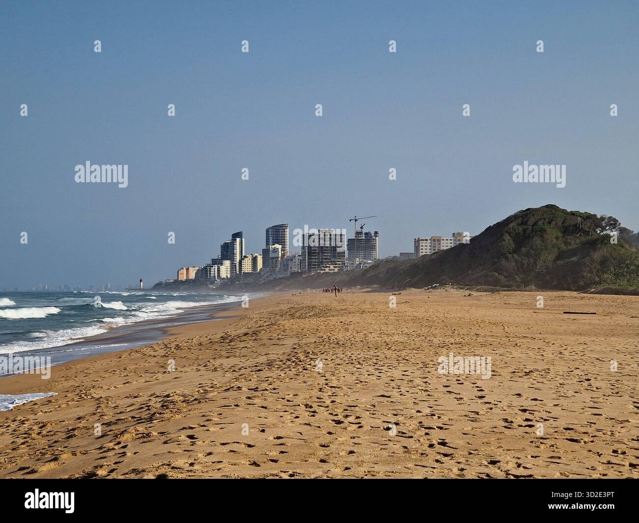 Umhlanga skyline from Mhlanga Lagoon Nature Reserve beach, Durban, South Africa. - Smartphone Captured Stock Image