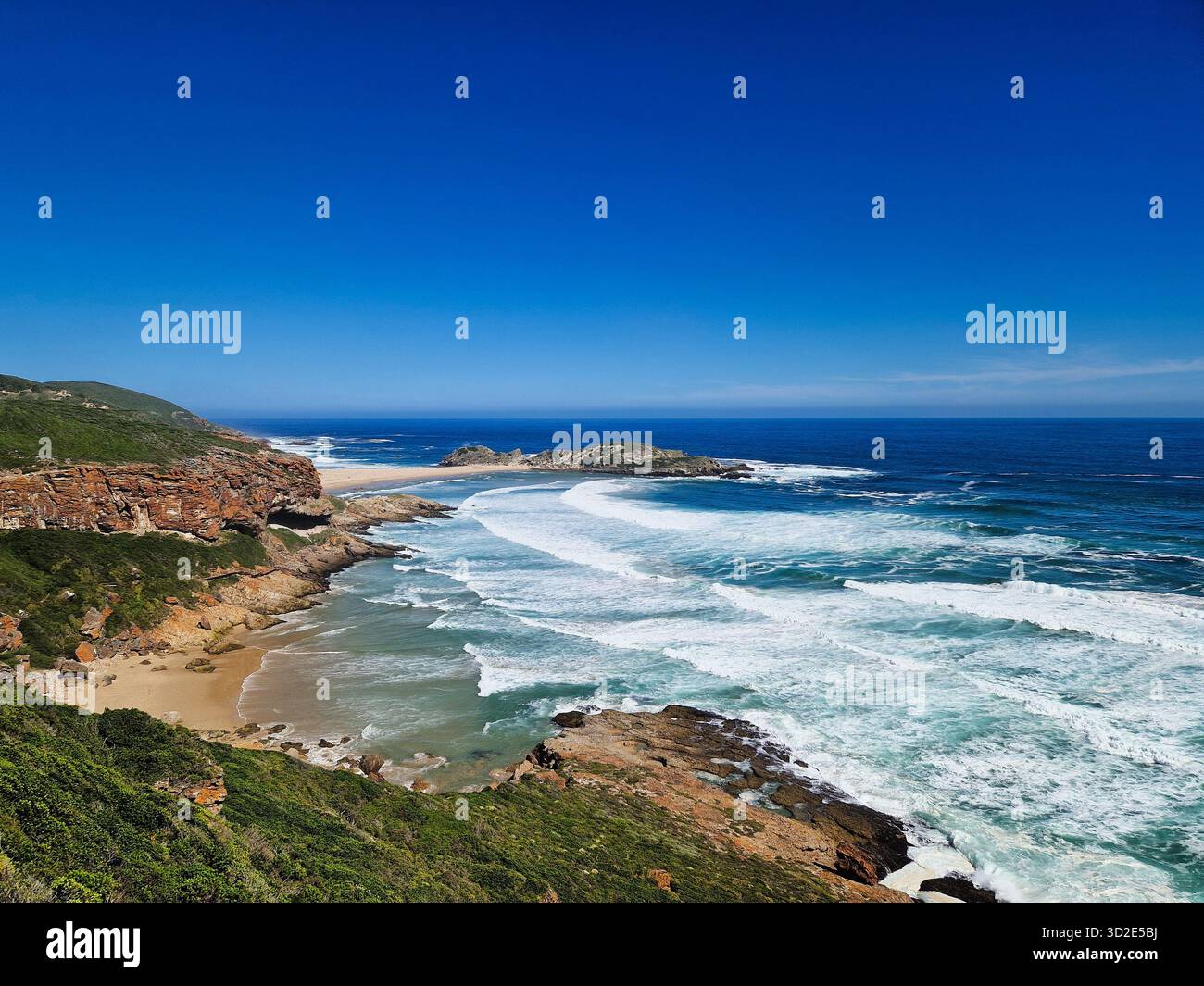 Hiking trail view at Robberg Nature Reserve, Plettenberg Bay, South Africa. - Smartphone Captured Stock Image