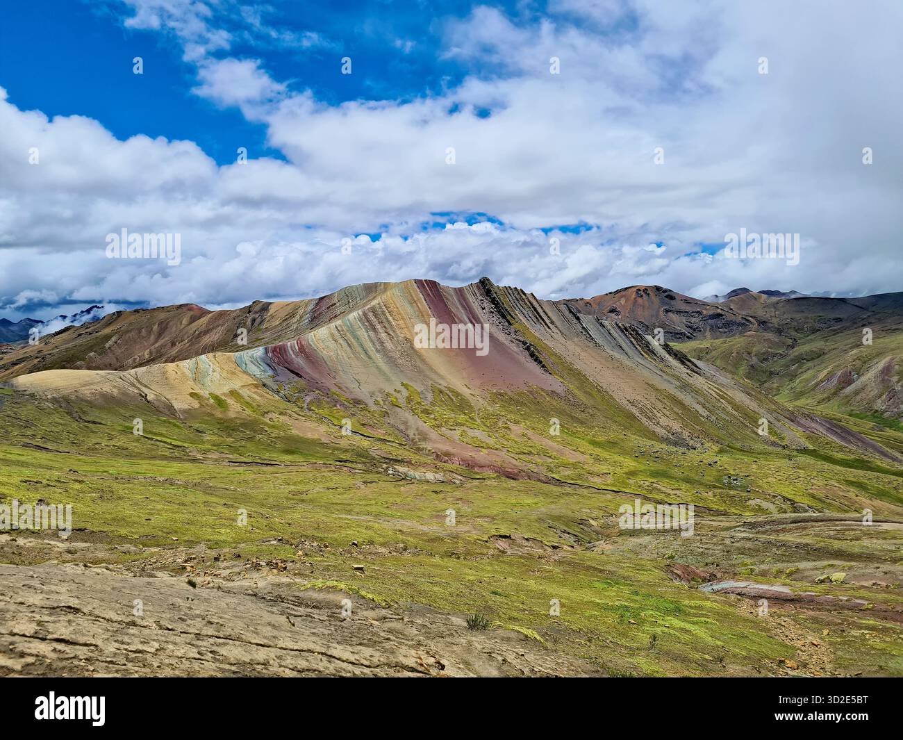 Majestic Palccoyo Rainbow Mountains (Montaña de Siete Colores), Cusco, Peru. - Smartphone Captured Stock Image