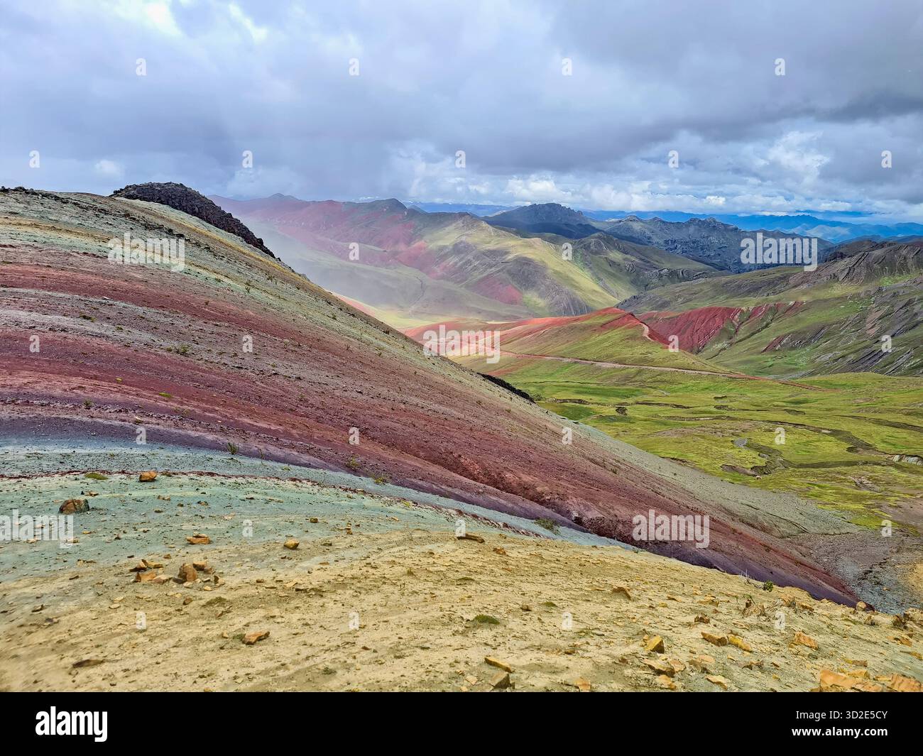 Colorful Andes mountain range at Palccoyo, Cusco, Peru. - Smartphone Captured Stock Image