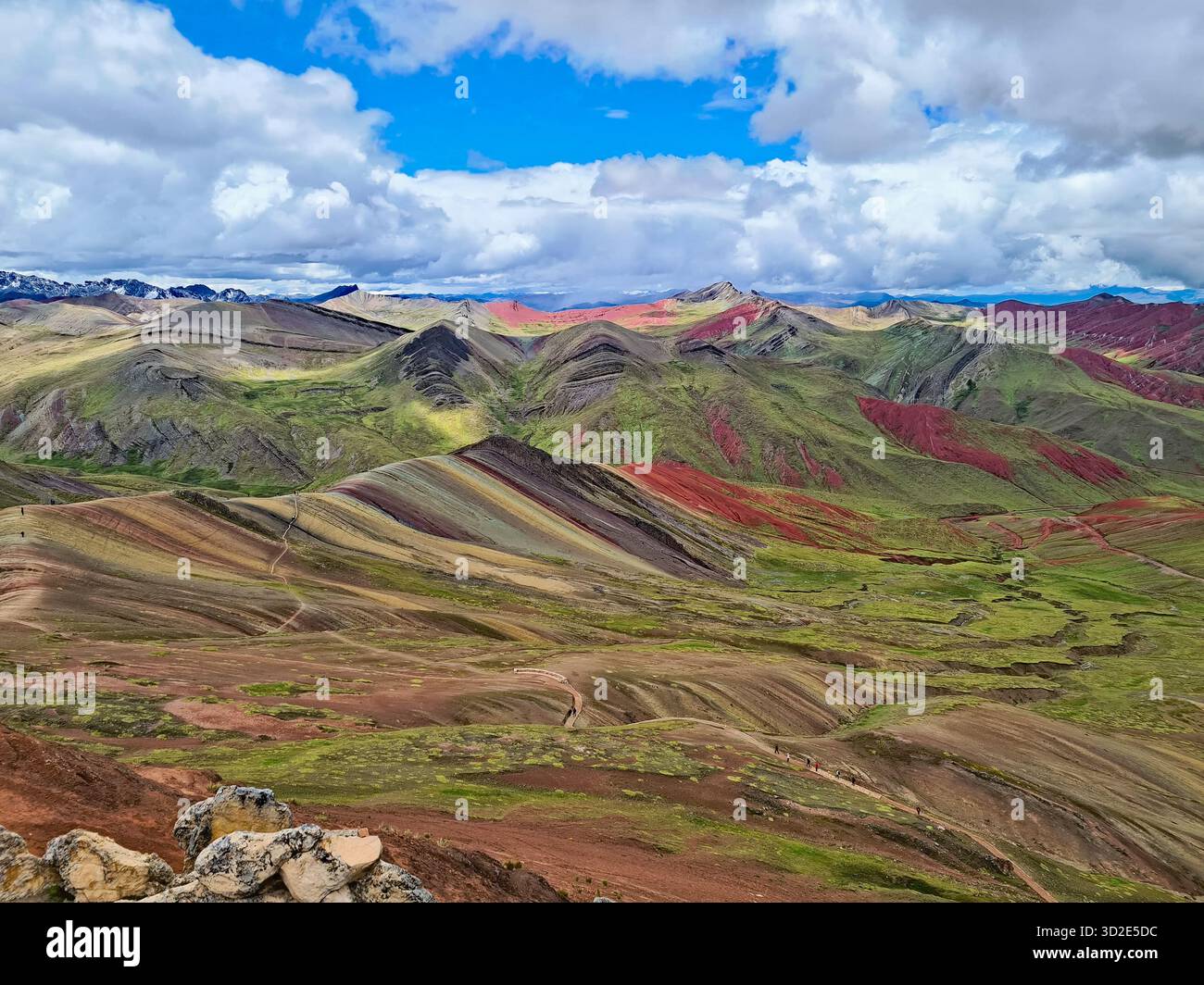 Travel destination Palccoyo Rainbow Mountain, Vinicunca region, Cusco, Peru. - Smartphone Captured Stock Image