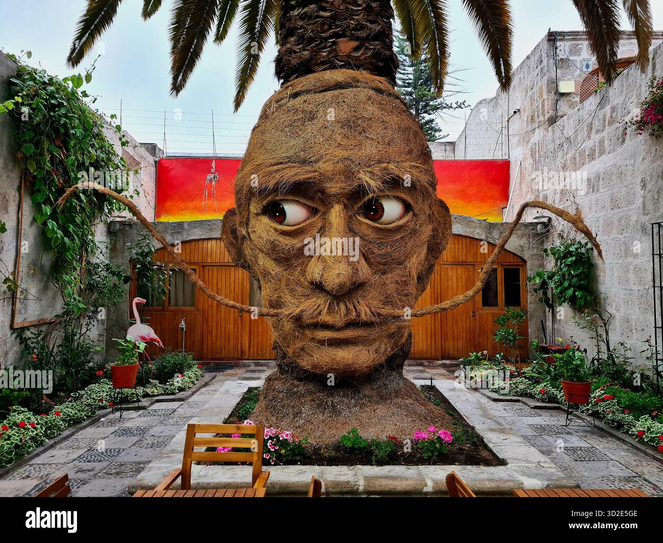 Quirky Salvador Dalí sculpture at Casa del Poeta Peruano in Arequipa, Peru. - Smartphone Captured Stock Image