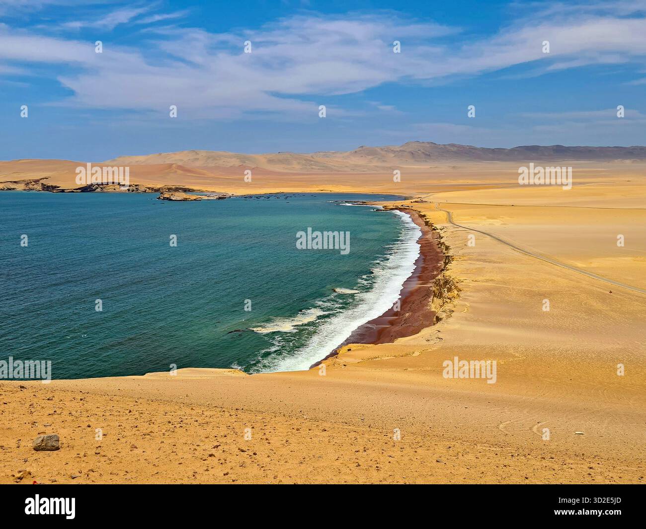 Playa Roja red sand beach in Paracas National Reserve, Peru. - Smartphone Captured Stock Image