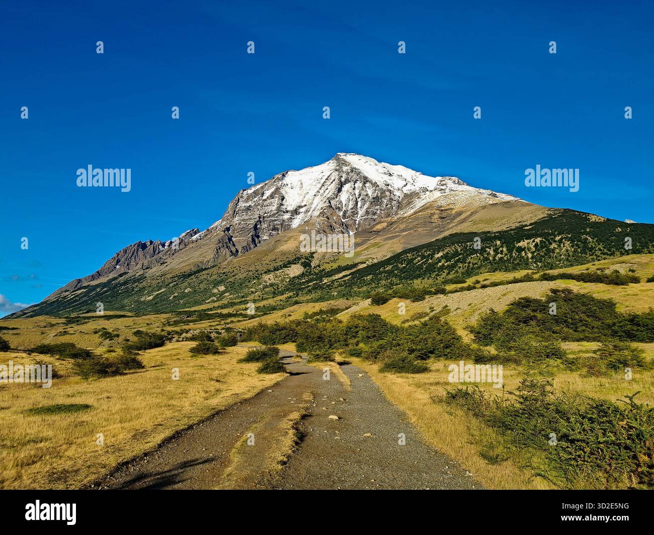 Snow-Capped Mountain Peak in Torres Del Paine, Patagonia, Chile - Smartphone Captured Stock Image