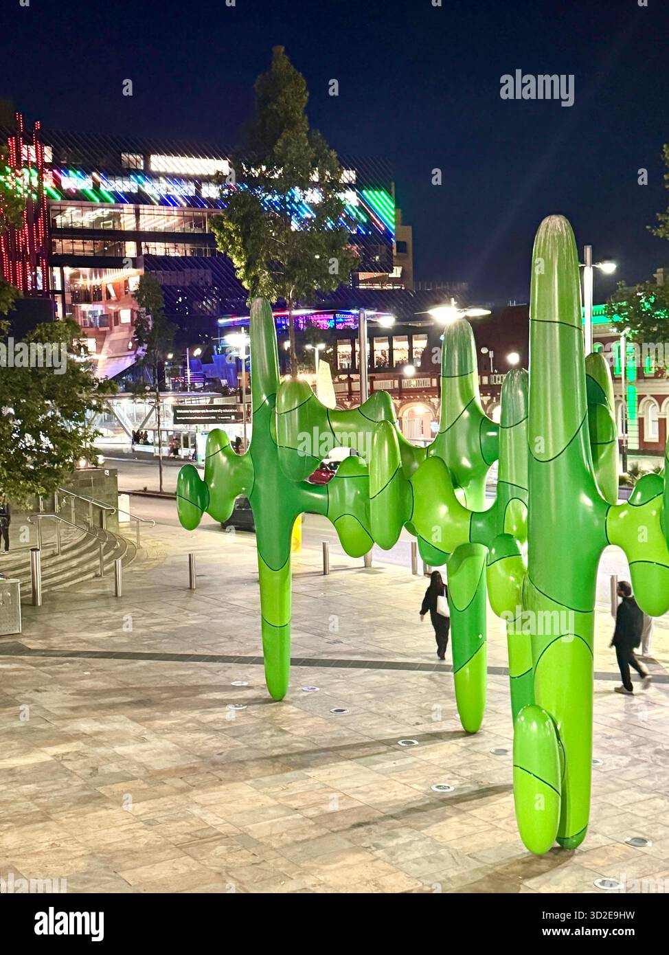 Giant Cactus, Grow Your Own, sculpture by James Angus Forrest Place Perth Western Australia - Smartphone Captured Stock Image