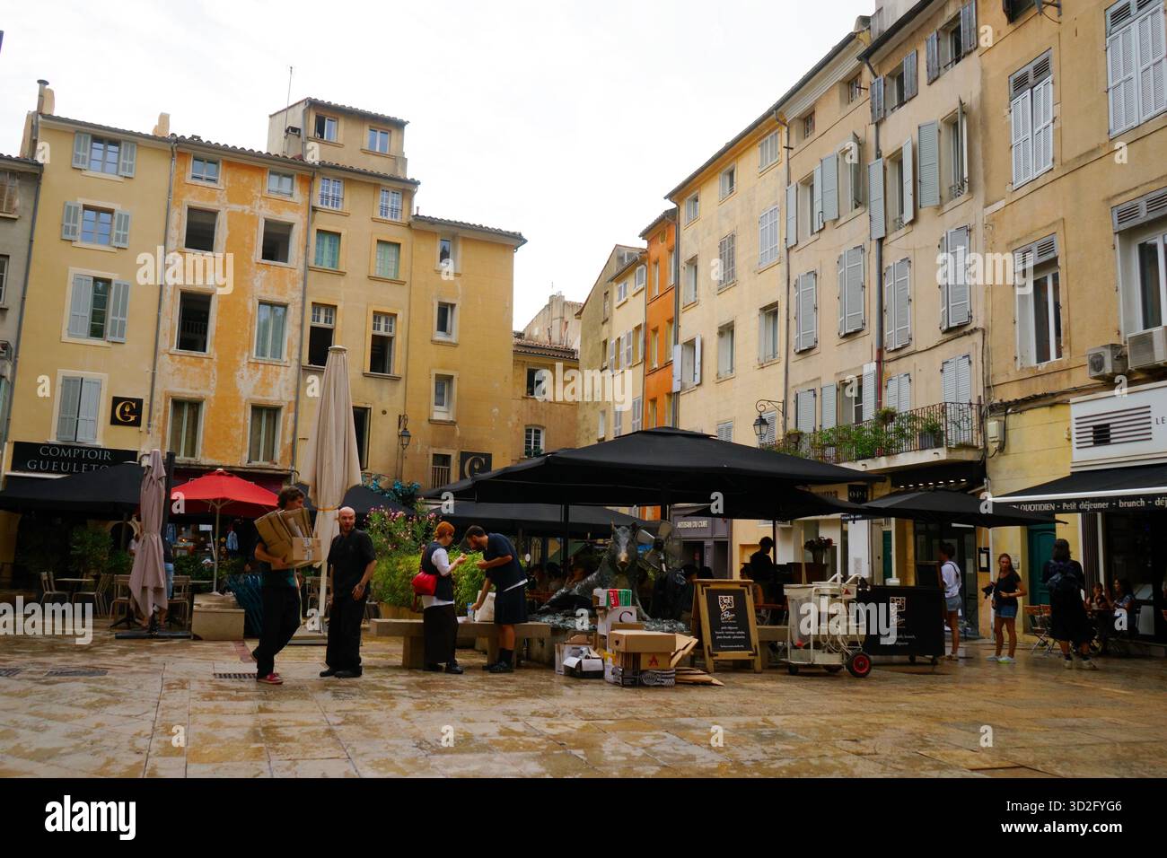 Aix-en-Provence, France - Place Richelme Stock Photo