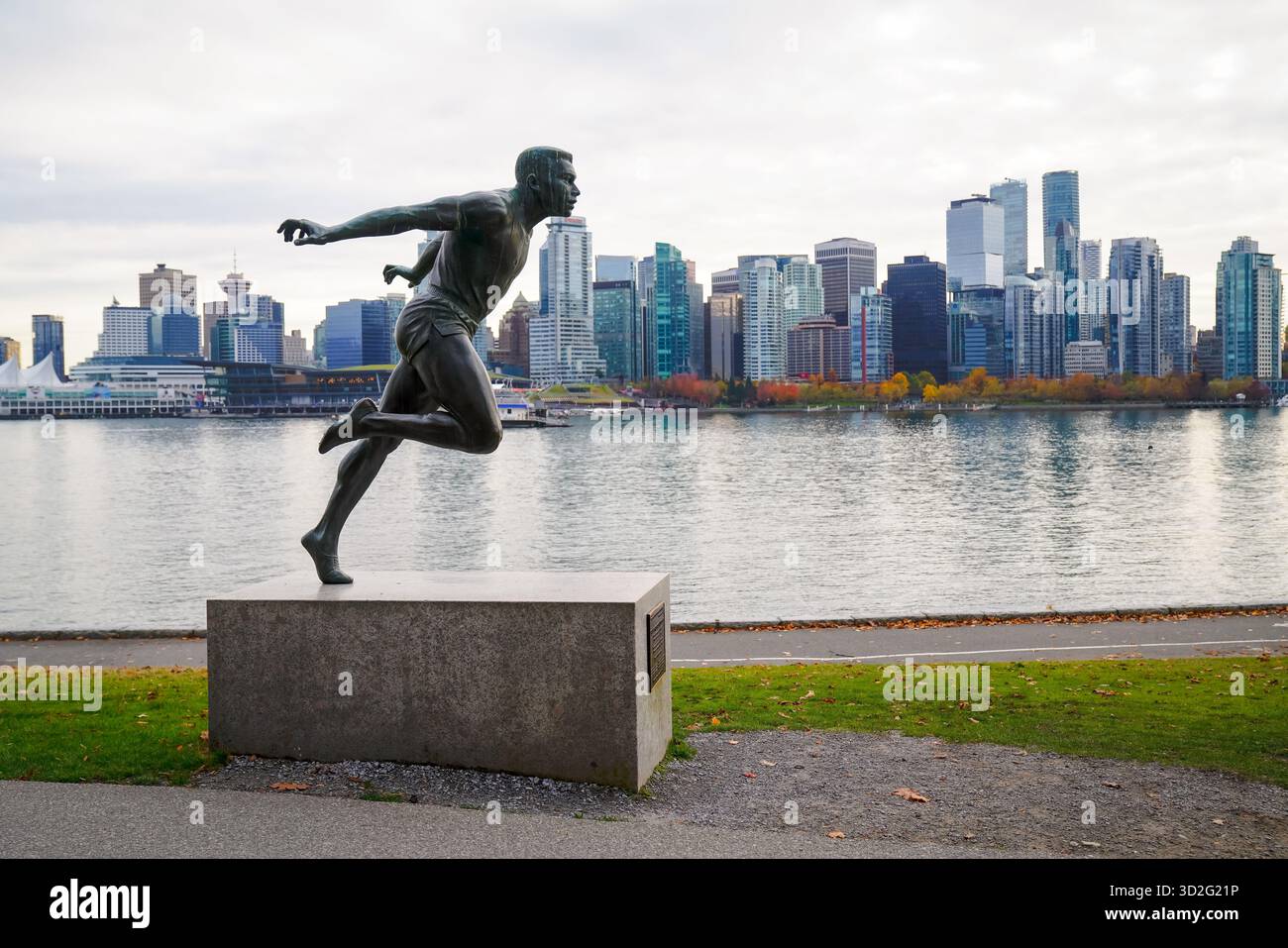 The Harry Winston Jerome statue faces the harbor at Stanley Park, with ...