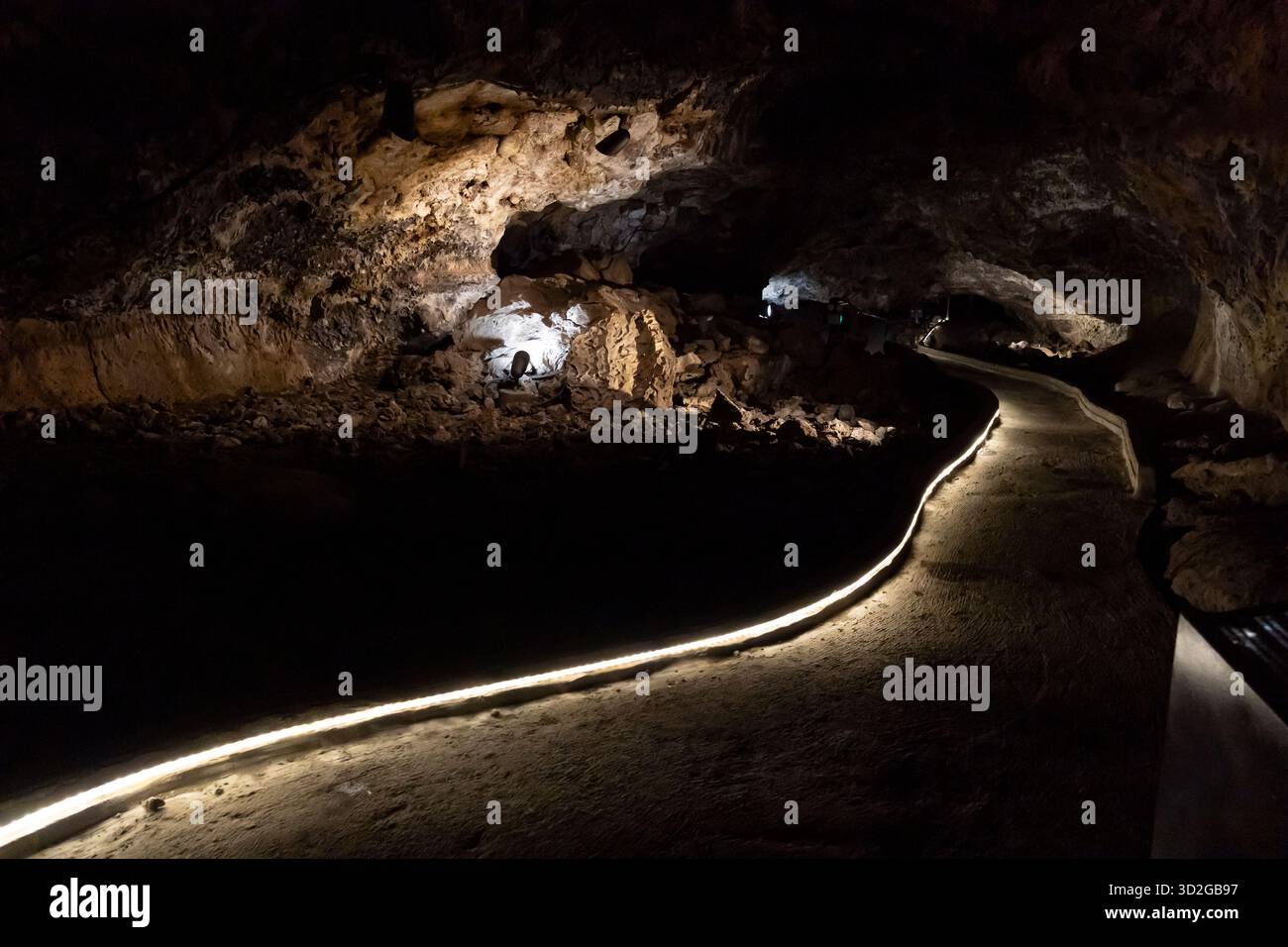 View of Mushpot Cave at Lava Beds National Monument, California on October 22, 2025. National parks and monuments remain partially accessible with lim Stock Photo