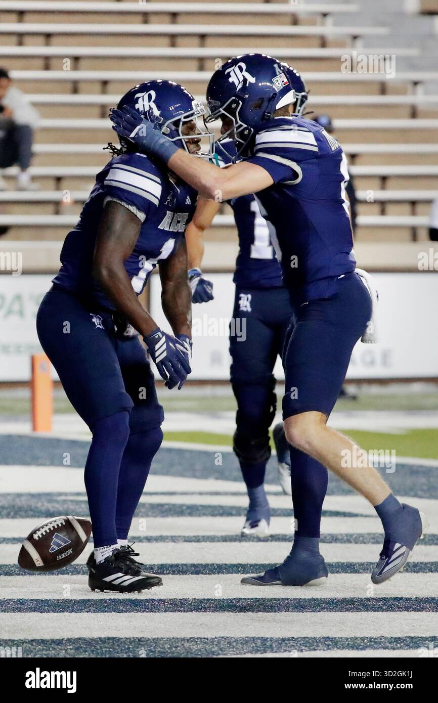 Rice wide receivers Aaron Turner, left, and Drayden Dickmann, right ...