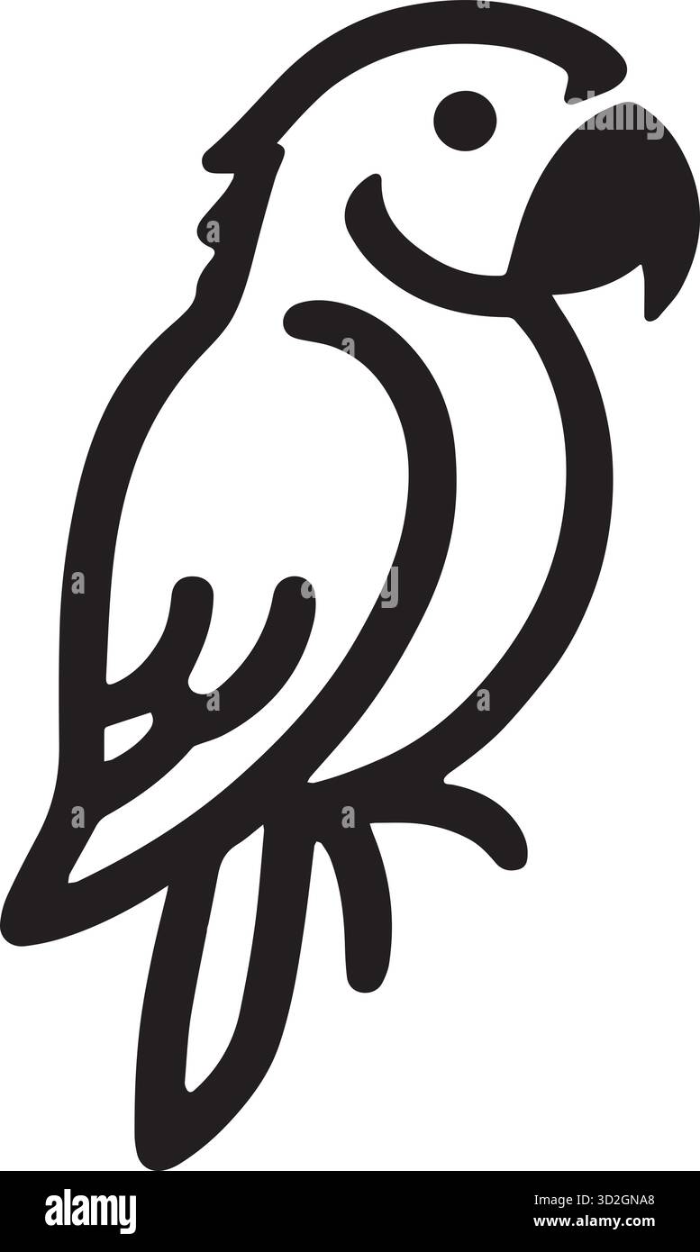 Parrot Silhouette Vector Illustration. Stock Vector