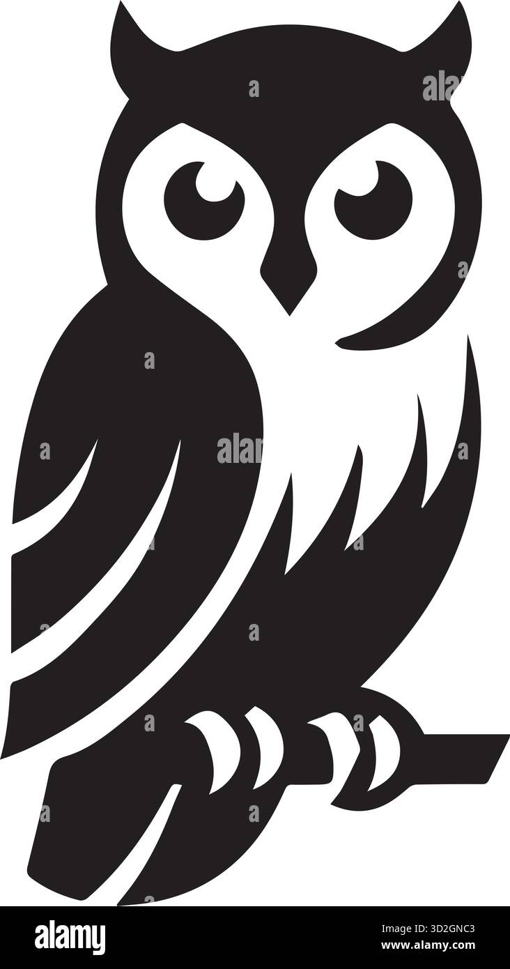owl on white background. Stock Vector