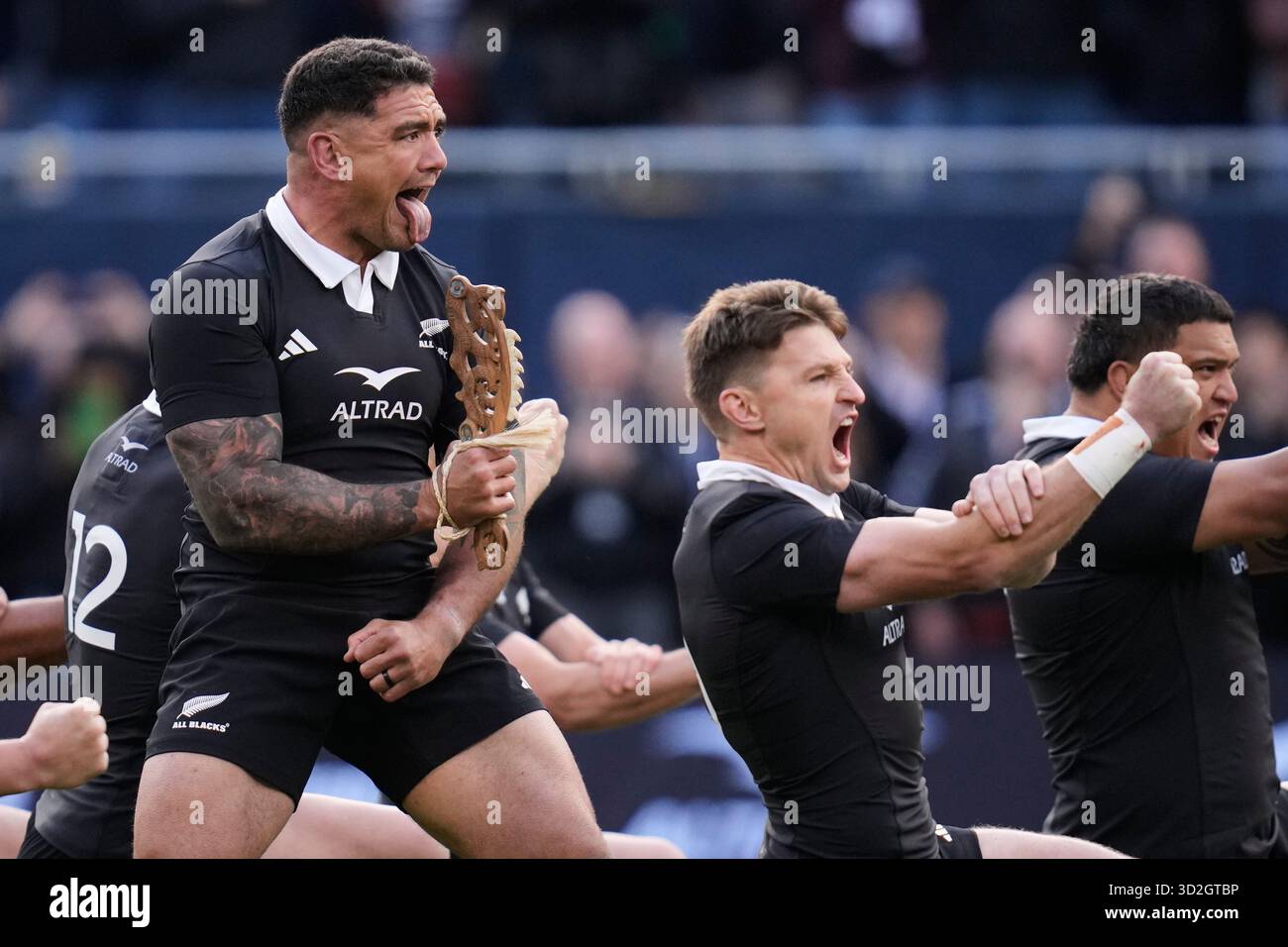 Codey Taylor New Zealand's Cody Taylor leads the haka ahead of the rugby ...
