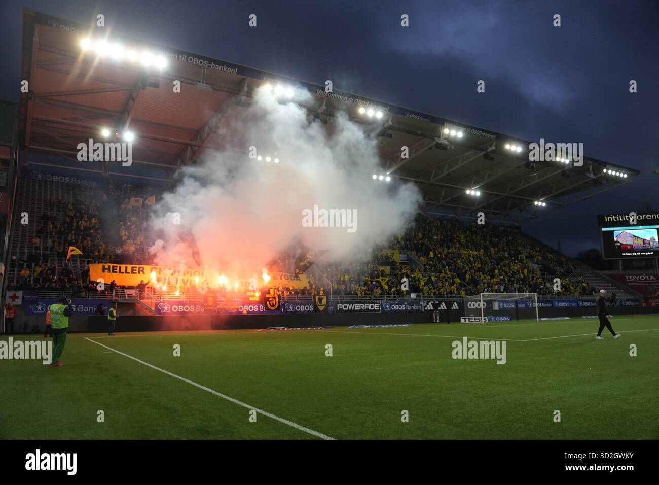 Oslo 20251101. Pyro during the Elite Series football match between ...