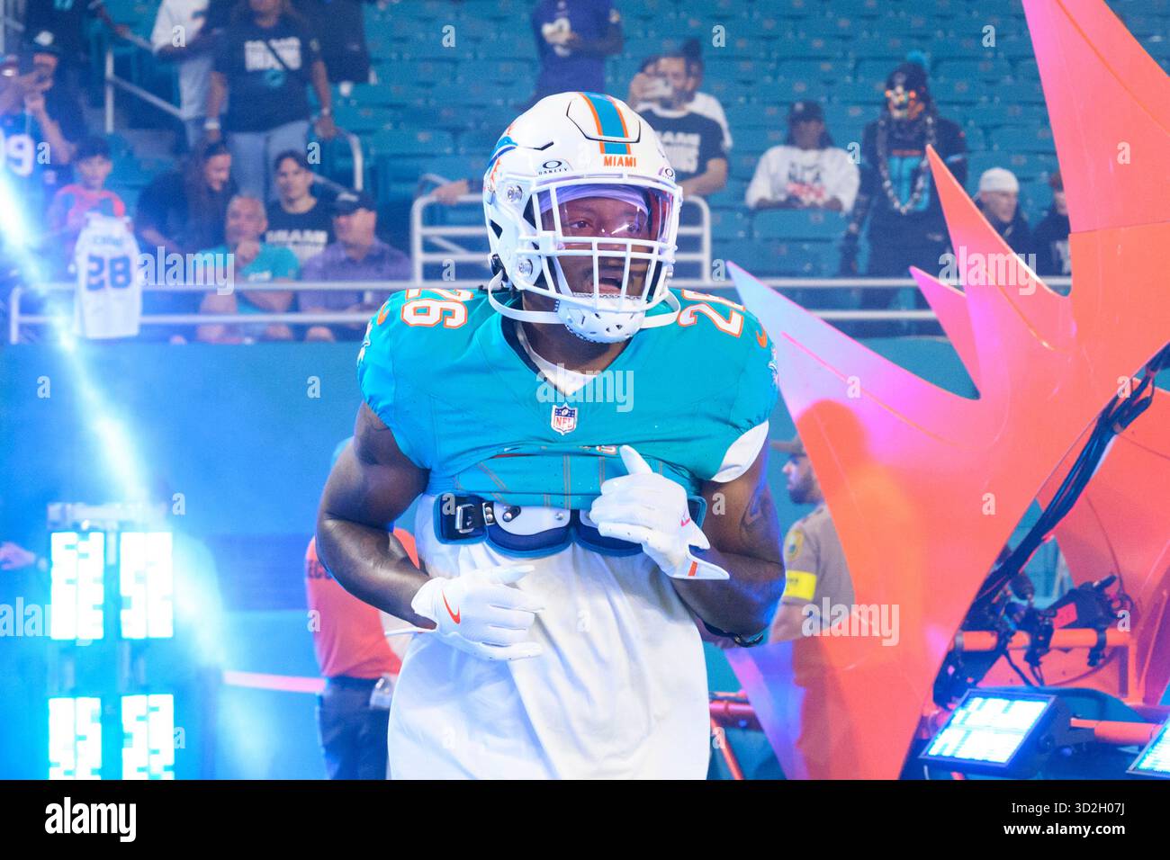 Miami Dolphins cornerback Rasul Douglas (26) runs onto the field before ...