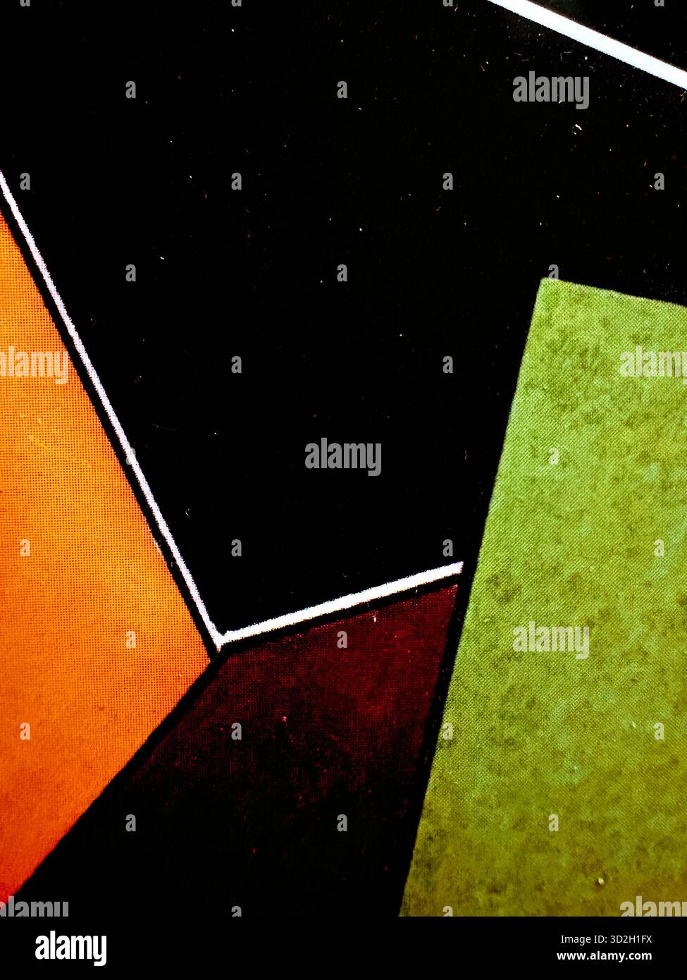 Geometric, abstract vividly colored photo taken from cover of archipelago books catalog - Smartphone Captured Stock Image