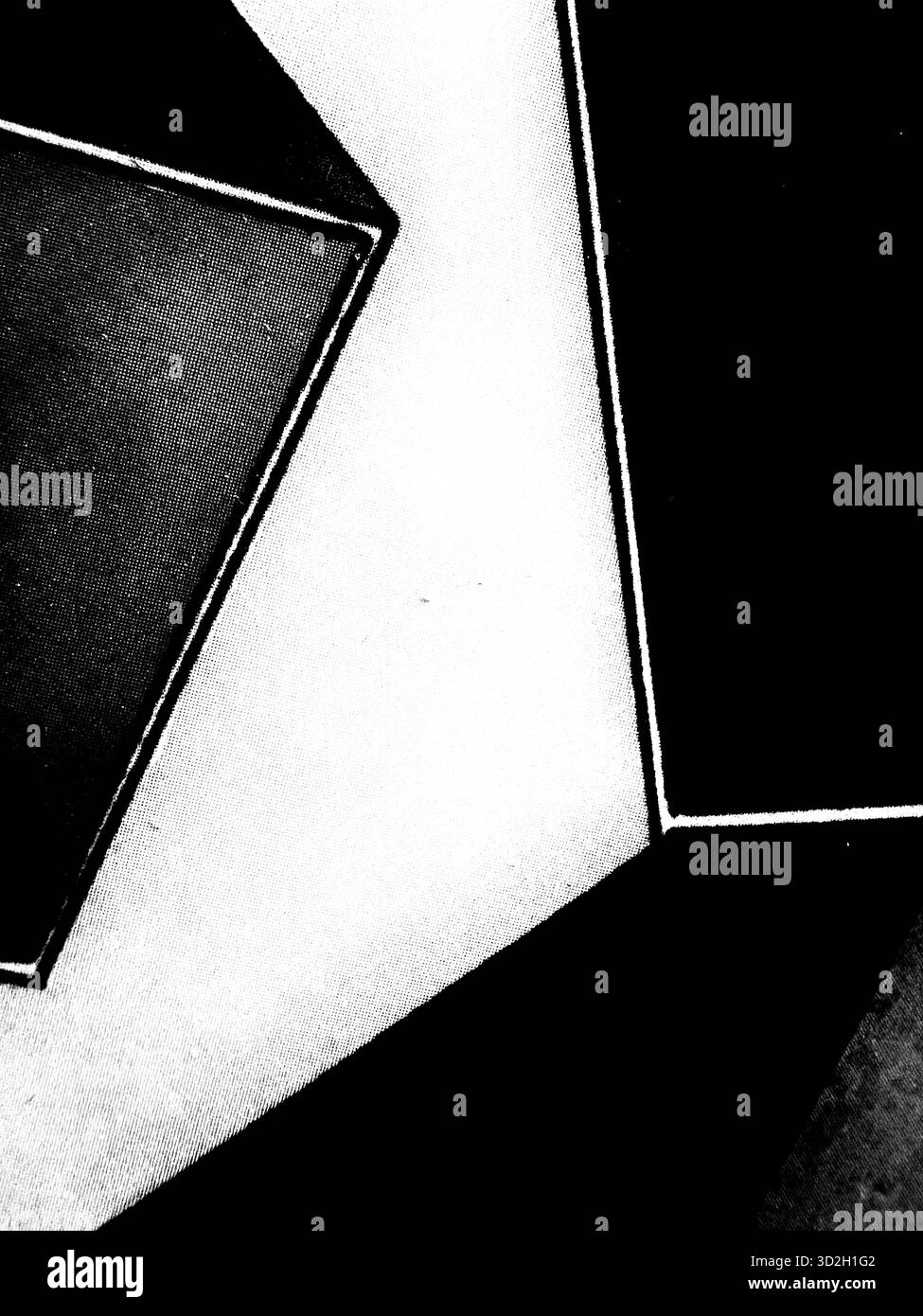 Geometric, abstract art in black and white photo taken from archipelago book catalog cover - Smartphone Captured Stock Image