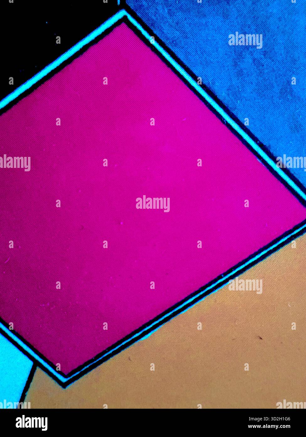 Geometric, abstract vividly colored photo taken from archipelago book catalog cover - Smartphone Captured Stock Image