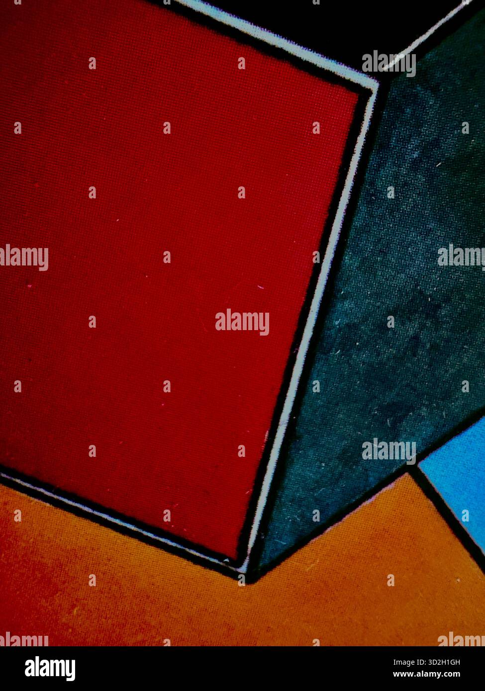 Geometric, abstract vividly colored photo taken from archipelago book catalog cover - Smartphone Captured Stock Image