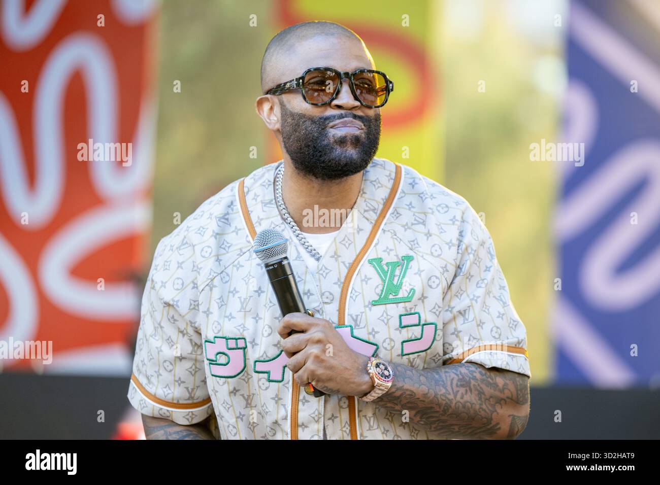 R&B singer RL performs onstage during the AFROTECH Blavity Block Party ...
