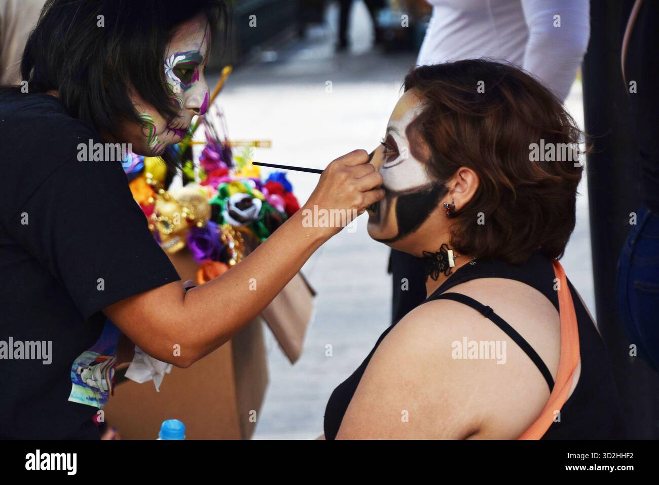 The Catrina Parade in Mexico City on Saturday, October 26th to commemorate Day of the Dead. Stock Photo
