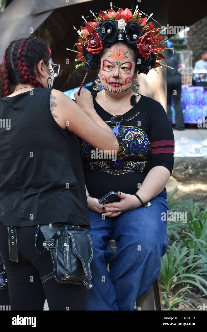 The Catrina Parade in Mexico City on Saturday, October 26th to commemorate Day of the Dead. Stock Photo
