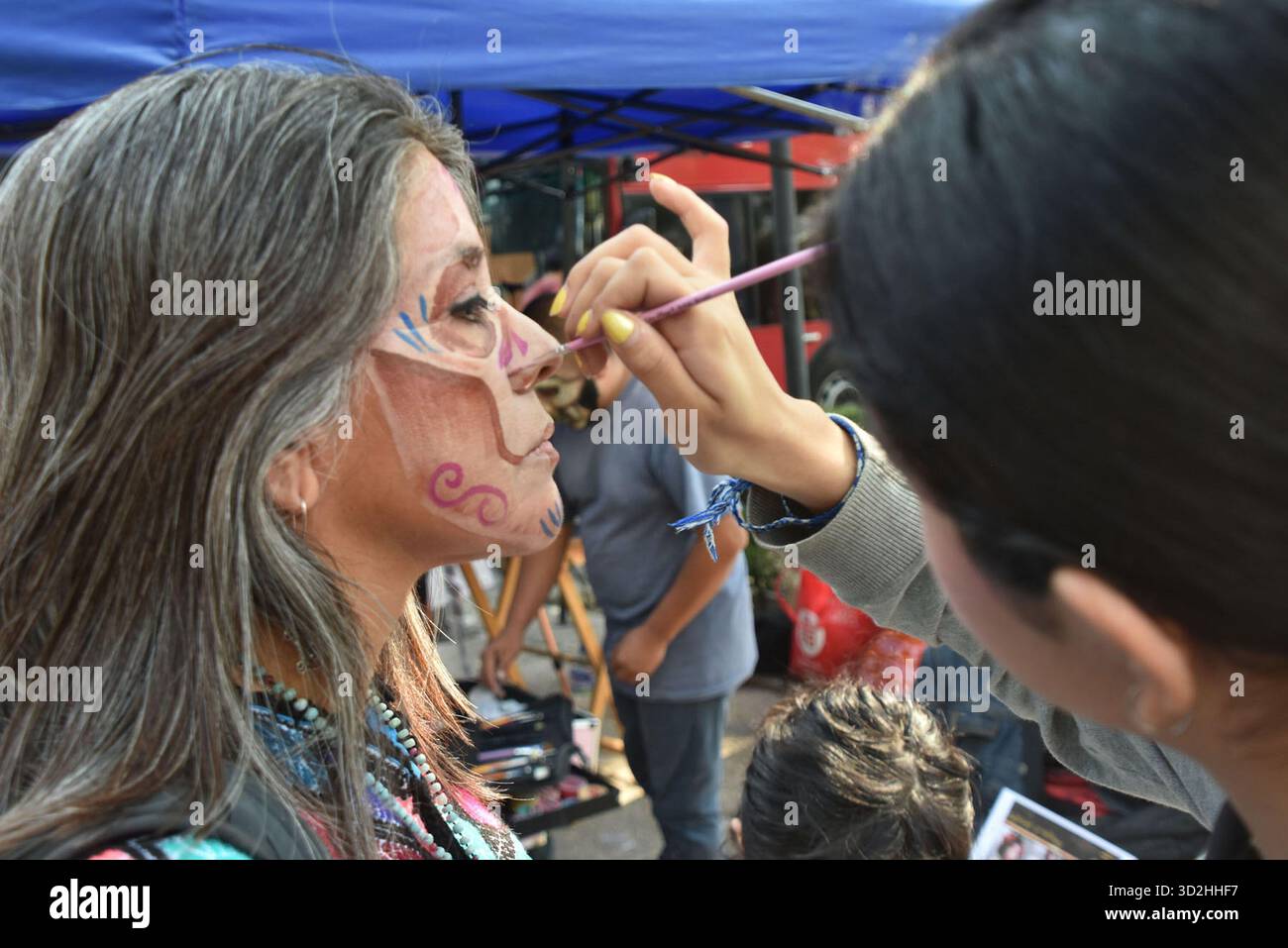 The Catrina Parade in Mexico City on Saturday, October 26th to commemorate Day of the Dead. Stock Photo
