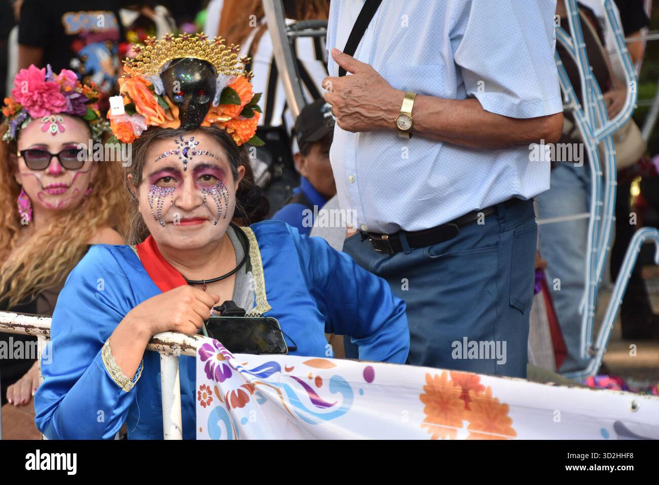 The Catrina Parade in Mexico City on Saturday, October 26th to commemorate Day of the Dead. Stock Photo