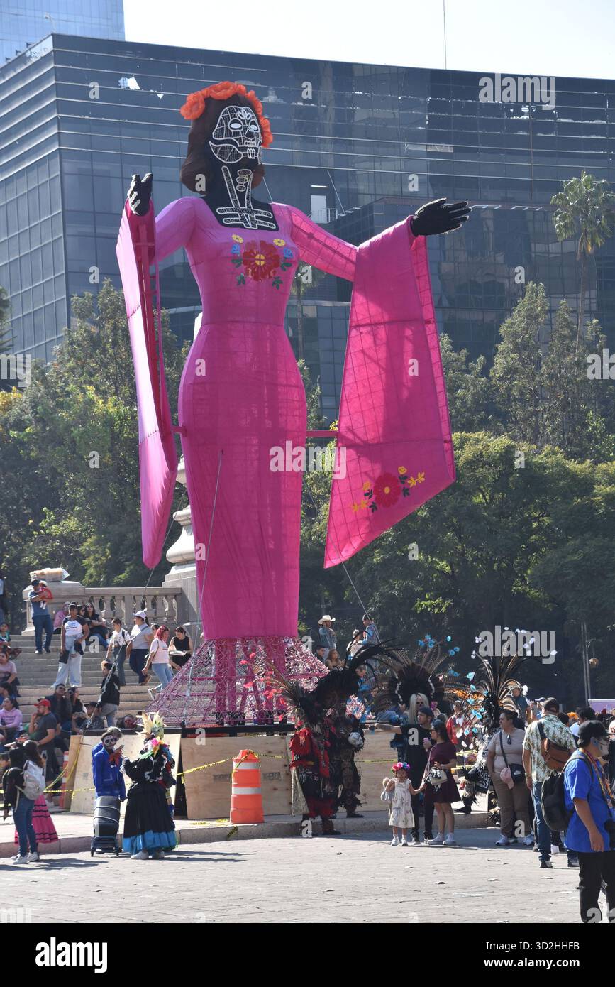 The Catrina Parade in Mexico City on Saturday, October 26th to commemorate Day of the Dead. Stock Photo