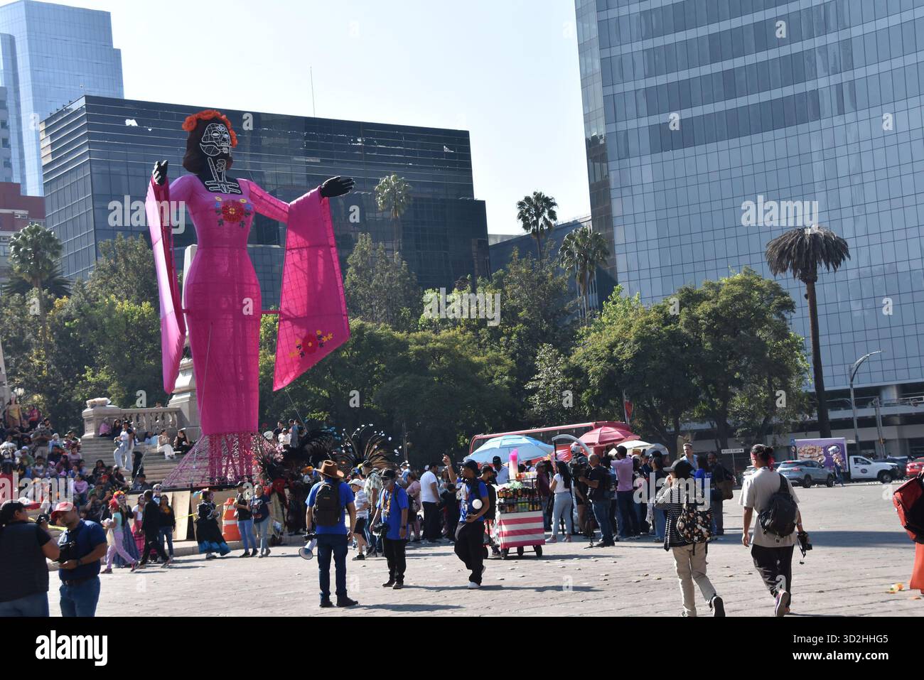 The Catrina Parade in Mexico City on Saturday, October 26th to commemorate Day of the Dead. Stock Photo