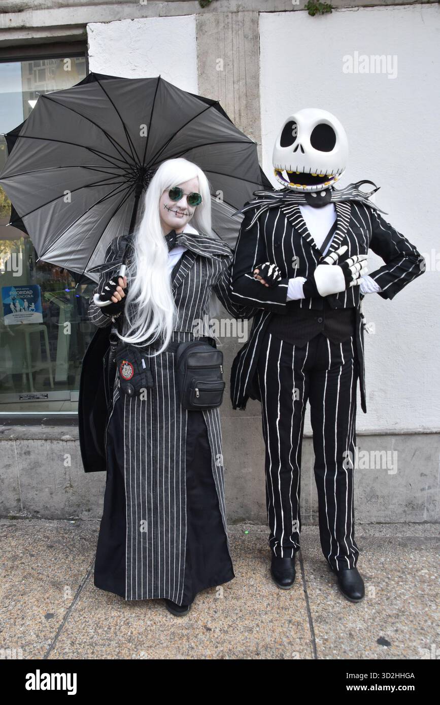 The Catrina Parade in Mexico City on Saturday, October 26th to commemorate Day of the Dead. Stock Photo