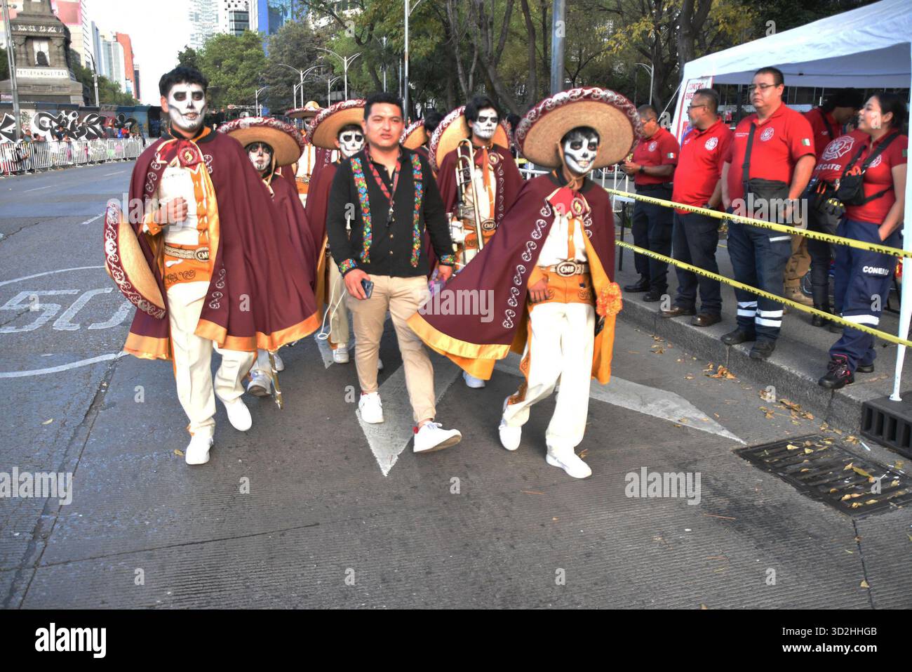 The Catrina Parade in Mexico City on Saturday, October 26th to commemorate Day of the Dead. Stock Photo