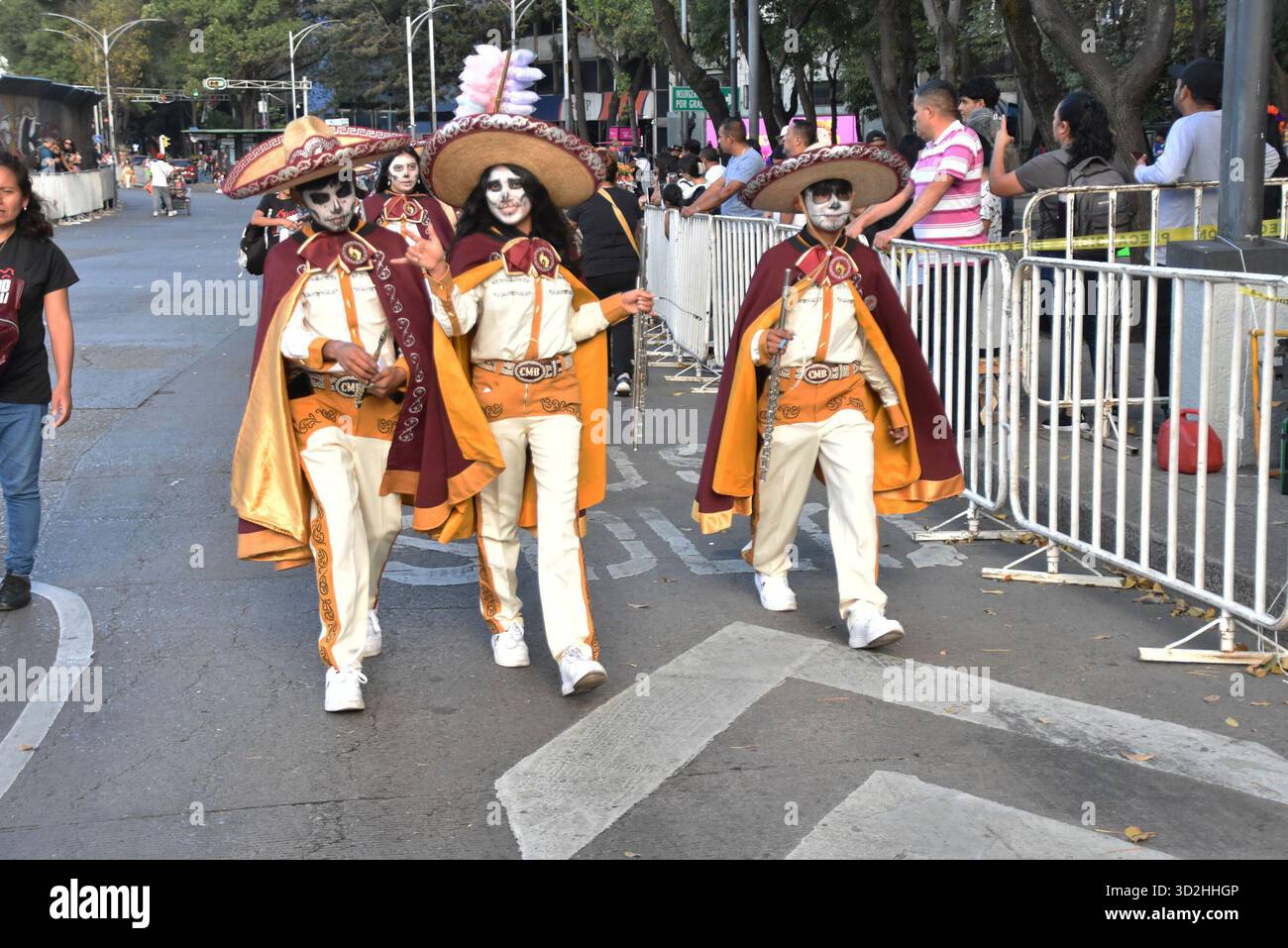 The Catrina Parade in Mexico City on Saturday, October 26th to commemorate Day of the Dead. Stock Photo