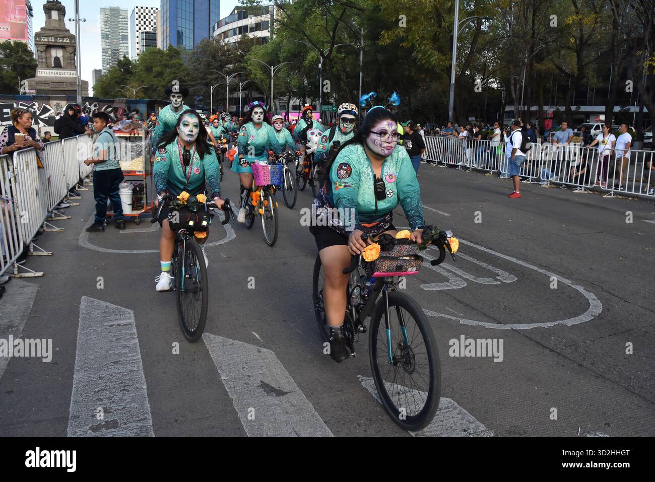 The Catrina Parade in Mexico City on Saturday, October 26th to commemorate Day of the Dead. Stock Photo