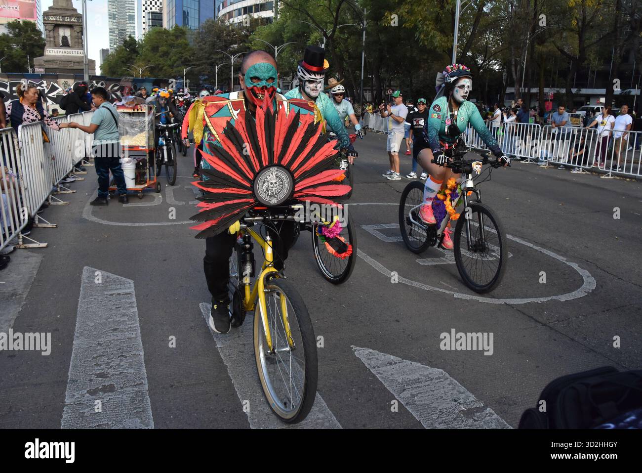 The Catrina Parade in Mexico City on Saturday, October 26th to commemorate Day of the Dead. Stock Photo