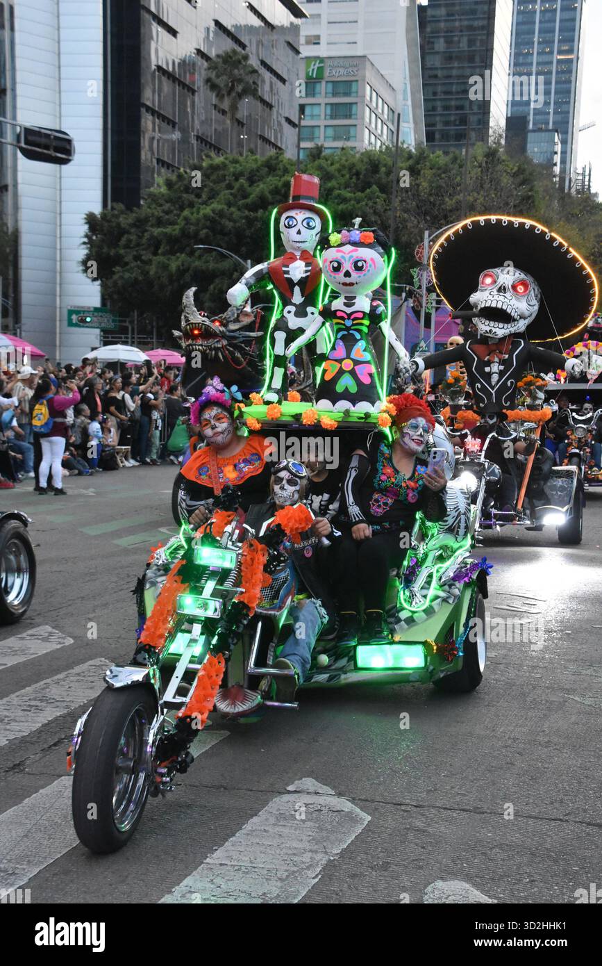 The Catrina Parade in Mexico City on Saturday, October 26th to commemorate Day of the Dead. Stock Photo
