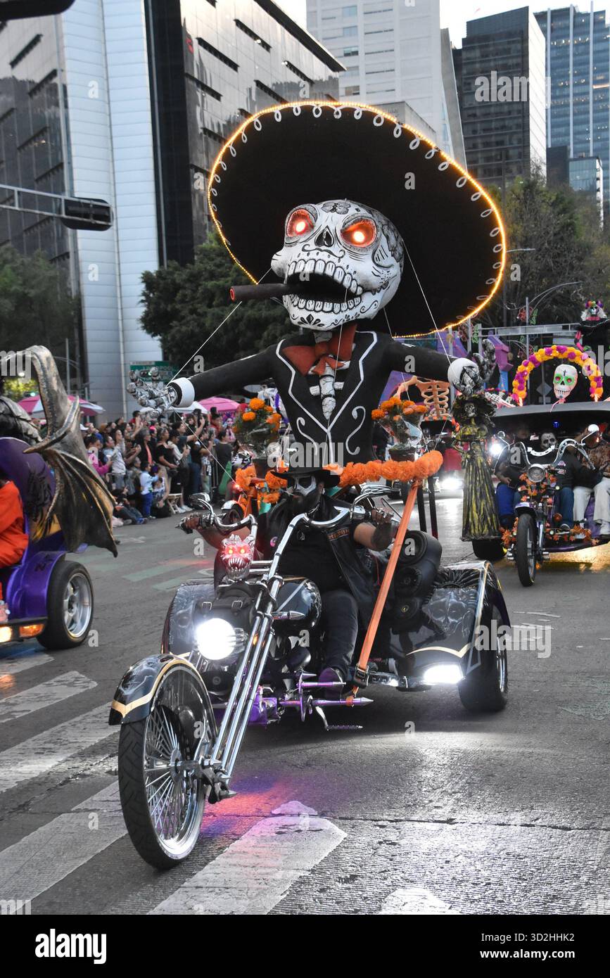 The Catrina Parade in Mexico City on Saturday, October 26th to commemorate Day of the Dead. Stock Photo