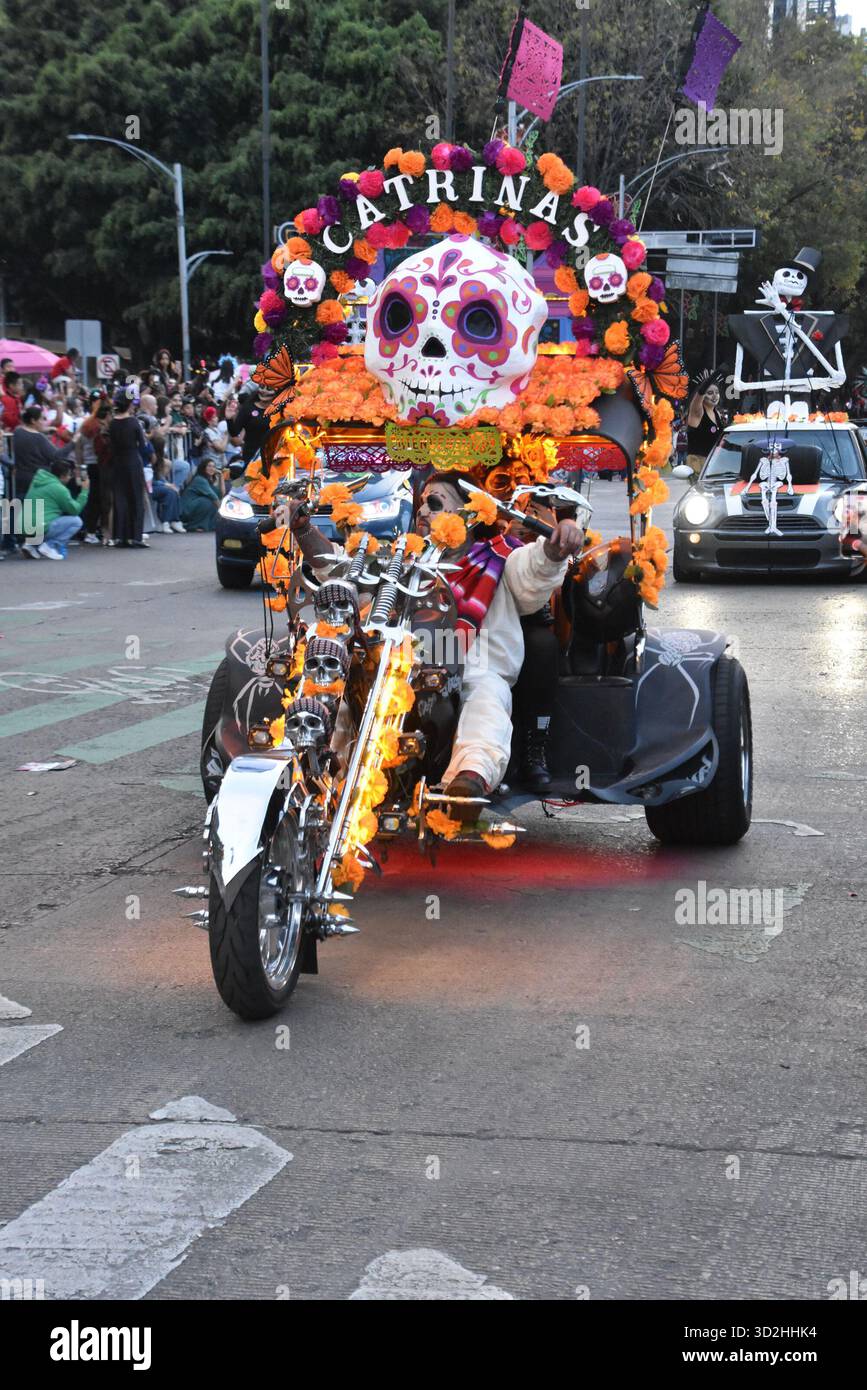 The Catrina Parade in Mexico City on Saturday, October 26th to commemorate Day of the Dead. Stock Photo