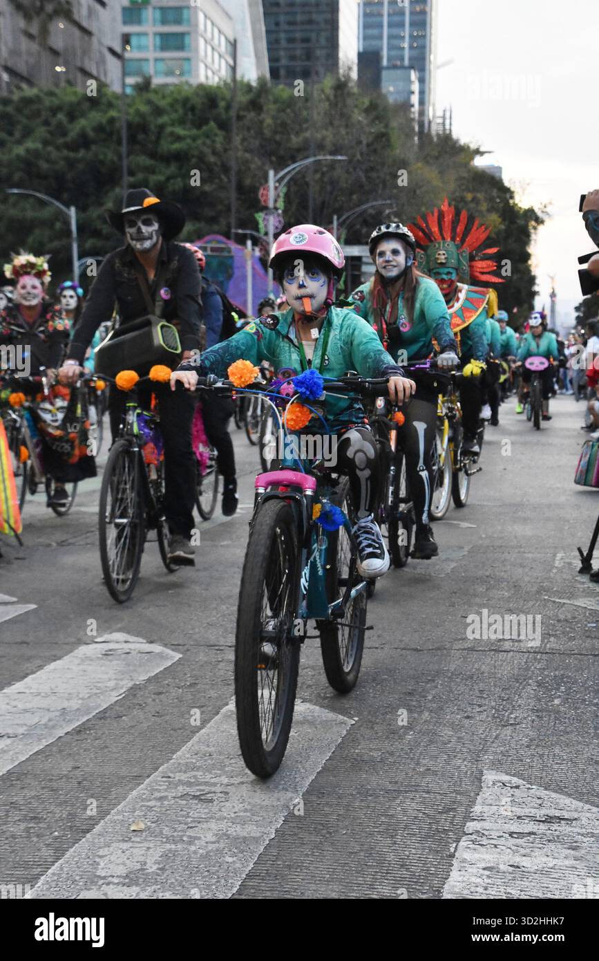 The Catrina Parade in Mexico City on Saturday, October 26th to commemorate Day of the Dead. Stock Photo