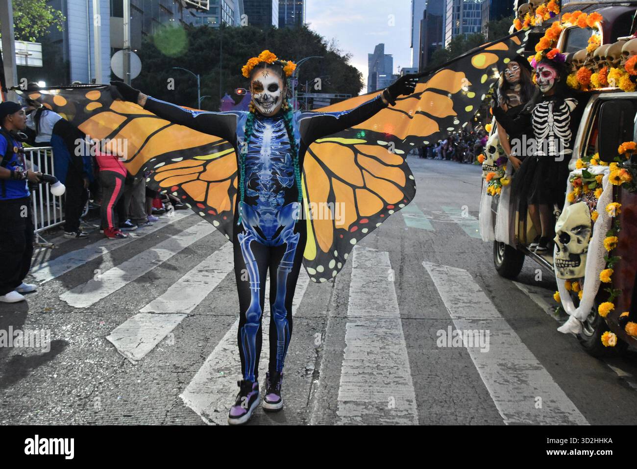 The Catrina Parade in Mexico City on Saturday, October 26th to commemorate Day of the Dead. Stock Photo
