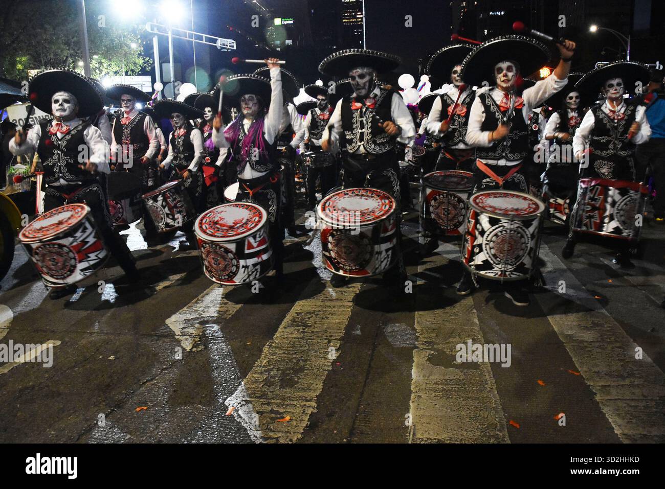 The Catrina Parade in Mexico City on Saturday, October 26th to commemorate Day of the Dead. Stock Photo