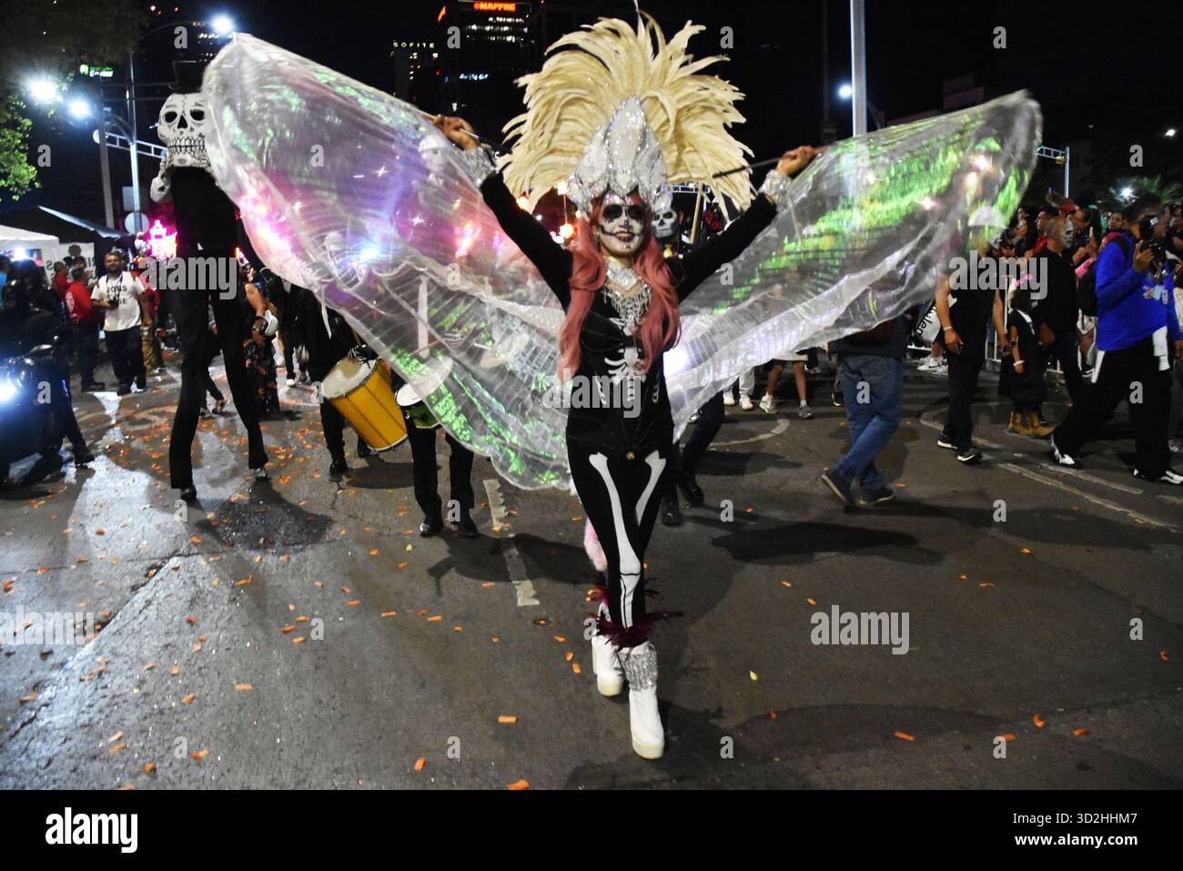The Catrina Parade in Mexico City on Saturday, October 26th to commemorate Day of the Dead. Stock Photo