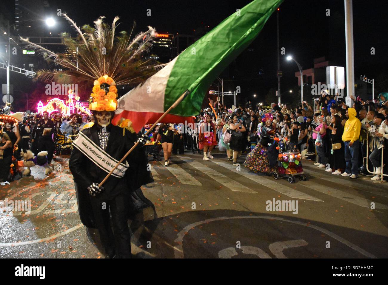 The Catrina Parade in Mexico City on Saturday, October 26th to commemorate Day of the Dead. Stock Photo