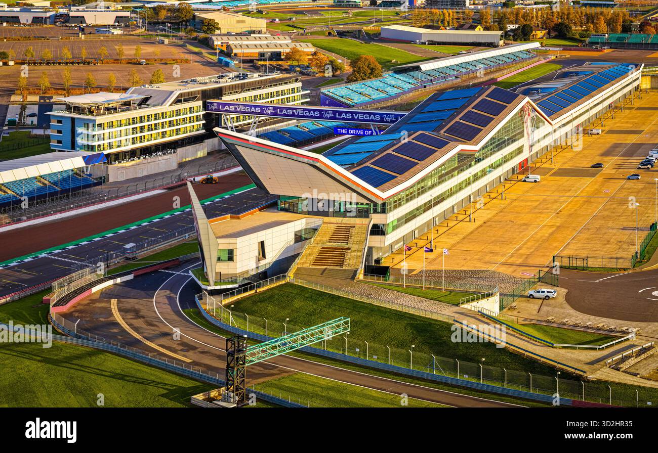 Aerial View Of Silverstone Circuit In Early Morning Light Featuring aerial-view-of-silverstone-circuit-in-early-morning-light-featuring