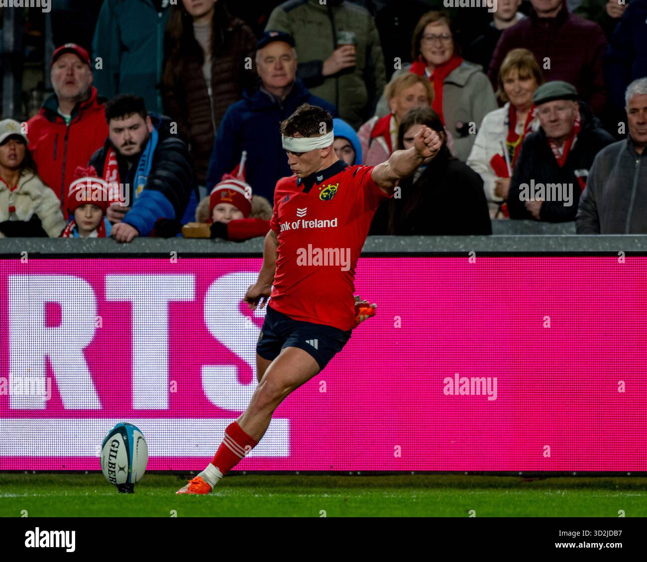 Tony Butler Tony Butler of Munster misses the conversion during the international ...